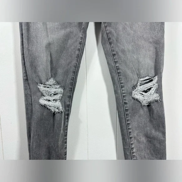 American Eagle Curvy High rise Gray Jegging Distressed Size 4 Next Level Stretch - Picture 3 of 13